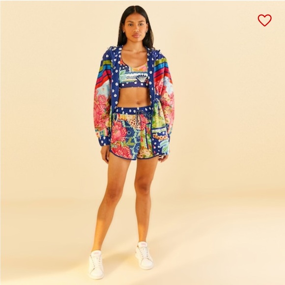 Farm Rio $250 Pull On Multi Coloured Shorts Size S - Picture 3 of 14